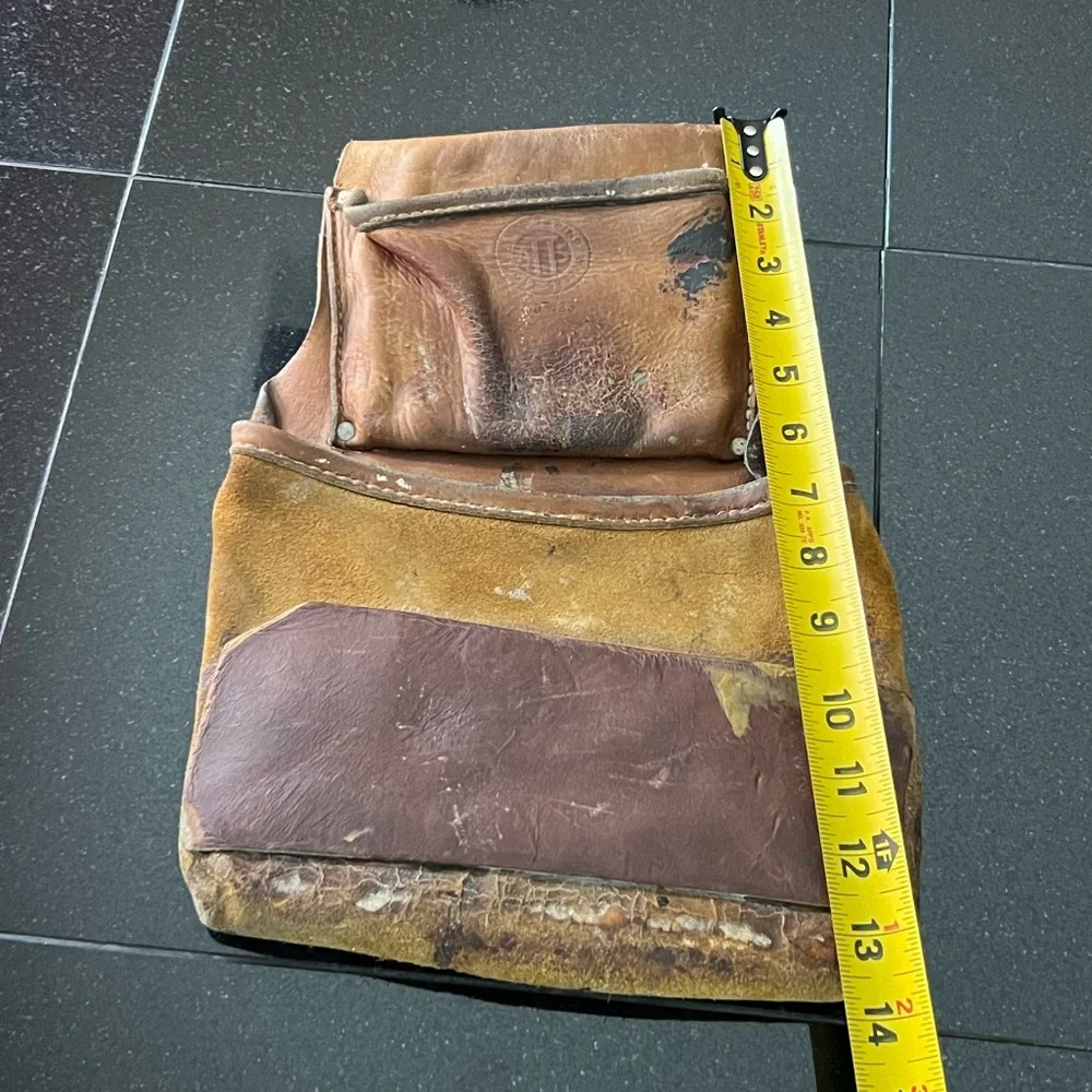 Ames Taping Tools Leather Men's Waist Belt Utility Bag